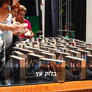 תמונות על בלוק עץ